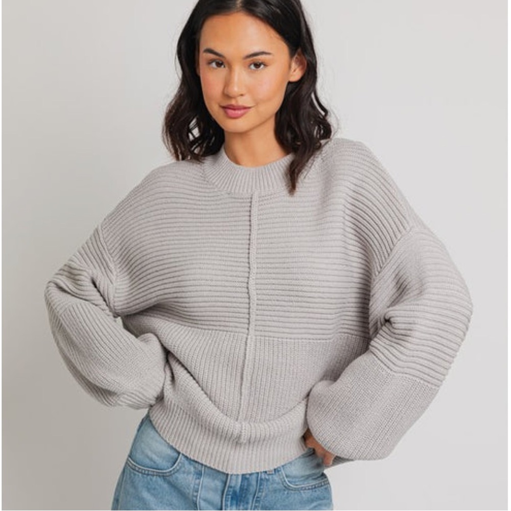 Cozy Gray Ribbed Sweater